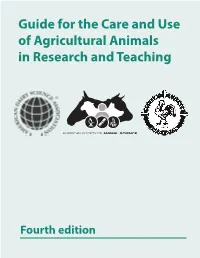 Guide for the Care and Use of Agricultural Animals in Research and Teaching