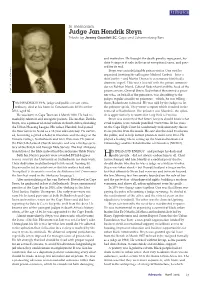 Judge Jan Hendrik Steyn by Jeremy Gauntlett, Cape And