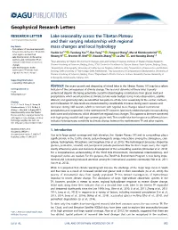 Lake Seasonality Across the Tibetan Plateau and Their Varying Relationship Both Warm and Cold Seasons, Which Deviate from Regional Mass Changes
