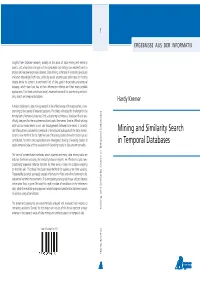 Mining and Similarity Search in Temporal Databases
