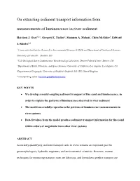 On Extracting Sediment Transport Information from Measurements of Luminescence in River Sediment