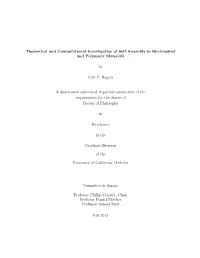 Theoretical and Computational Investigation of Self-Assembly in Bio-Inspired and Polymeric Materials