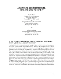 A Rational Design Process: How and Why to Fake It