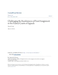 Challenging the Randomness of Panel Assignment in the Federal Courts of Appeals Marin K