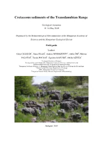 Cretaceous Sediments of the Transdanubian Range