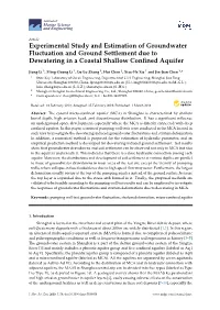 Experimental Study and Estimation of Groundwater Fluctuation and Ground Settlement Due to Dewatering in a Coastal Shallow Conﬁned Aquifer