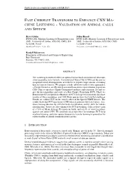Fast Chirplet Transform to Enhance Cnn Ma