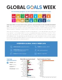 Overview Global Goals Week 2018