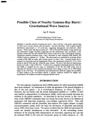 Possible Class of Nearby Gamma-Ray Burst / Gravitational Wave Sources