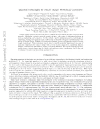 Quantum Technologies for Climate Change: Preliminary Assessment