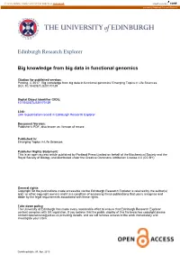 Big Knowledge from Big Data in Functional Genomics