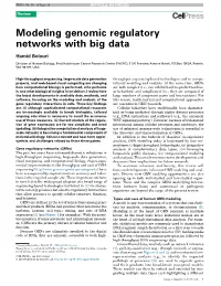 Modeling Genomic Regulatory Networks with Big Data
