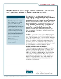 NASA's Marshall Space Flight Center Transforms Governance