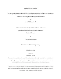 On Integrating Element Based Heat Capacity Correlations Into Process Simulation