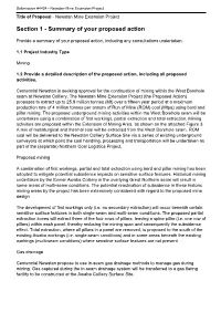 Section 1 - Summary of Your Proposed Action