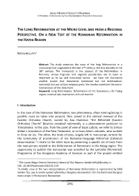 The Long Reformation at the Micro Level and from a Regional Perspective