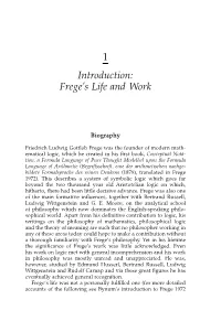 1 Introduction: Frege's Life and Work