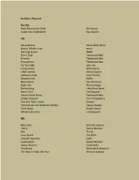 Abbie Reilly – Song List