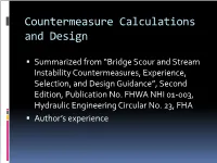 Bridge Scour Prediction and Prevention Workshop