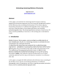 Estimating Remaining Lifetime of Humanity Abstract 1. Introduction