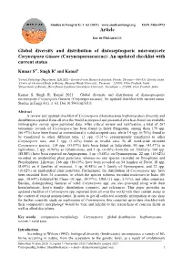 Global Diversity and Distribution of Distoseptosporic Micromycete Corynespora Güssow (Corynesporascaceae): an Updated Checklist with Current Status