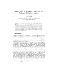Hoare Logics for Recursive Procedures and Unbounded Nondeterminism