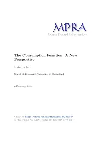 The Consumption Function: a New Perspective