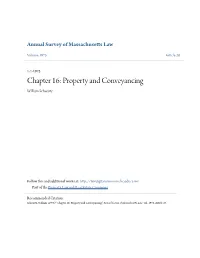 Chapter 16: Property and Conveyancing William Schwartz