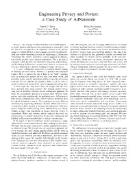 Engineering Privacy and Protest: a Case Study of Adnauseam