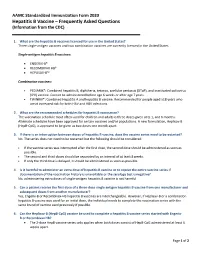 Hepatitis B Vaccine – Frequently Asked Questions (Information from the CDC)