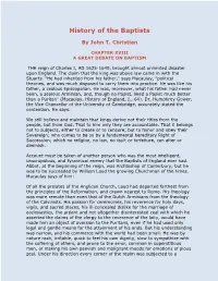 History of the Baptists
