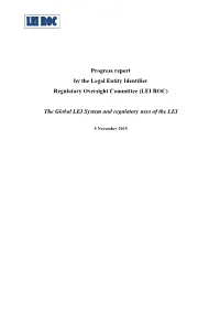 LEI ROC Progress Report to FSB And
