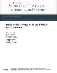Small Bodies Science with the Twinkle Space Telescope