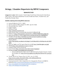 Strings / Chamber Repertoire by BIPOC Composers