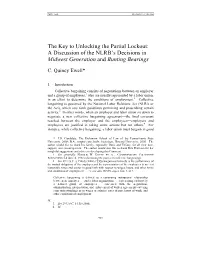 The Key to Unlocking the Partial Lockout: a Discussion of the NLRB’S Decisions in Midwest Generation and Bunting Bearings