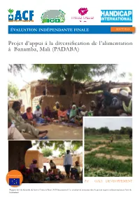 Projet D'appui Á La Diversification De L'alimentation Á Banamba, Mali