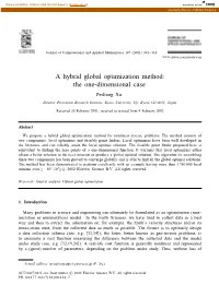 A Hybrid Global Optimization Method: the One-Dimensional Case Peiliang Xu