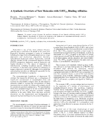 A Synthetic Overview of New Molecules with 5-HT1A Binding Affinities