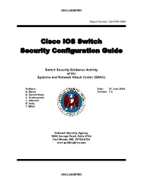 Cisco IOS Switch Security Configuration Guide
