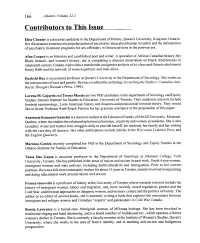Contributors to This Issue