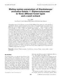 Mating System Parameters of Dryobalanops Aromatica Gaertn. F