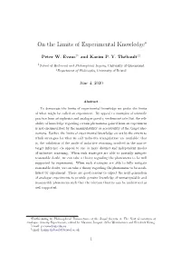 On the Limits of Experimental Knowledge∗