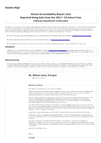 SARC Report for Vanden High