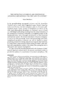 The Distinction of Essence and Existence in Avicenna's