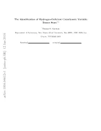 The Identification of Hydrogen-Deficient Cataclysmic