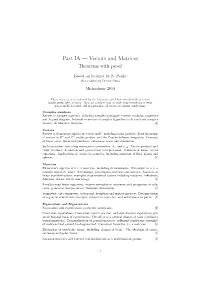 Vectors and Matrices (Theorems with Proof)