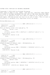 And Add To), Provided That Credit Is Given to Michael Erlewine for Any Use of the Data Enclosed Here