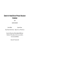 Danish in Head-Driven Phrase Structure Grammar