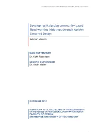 Developing Malaysian Community Based Flood Warning Initiatives Through Activity Centered Design