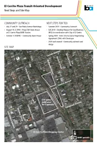 El Cerrito Plaza Transit-Oriented Development Next Steps and Site Map